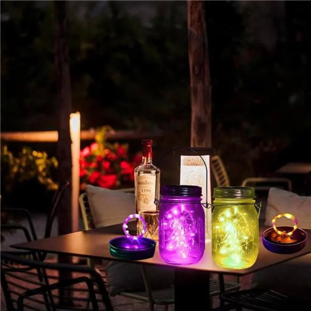 Solar Mason Jar Lights, 12 Pack 30 LED Fairy Firefly String Mason Jar